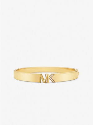 Bransoletka Bangle Damskie Michael Kors Precious Metal-Plated Brass Pavé Logo Złote | PL1506EBD