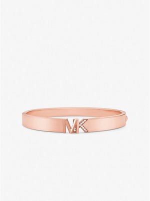 Bransoletka Bangle Damskie Michael Kors Precious Metal-Plated Brass Pavé Logo Różowe Złote | PL1508TCG