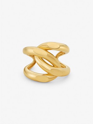 Bransoletka Damskie Michael Kors Oversized Precious Metal-Plated Brass Curb-Link Cuff Złote | PL1514AHX