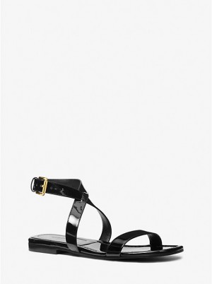 Buty Płaskie Damskie Michael Kors Bridgette Patent Leather Czarne | PL1680XYN