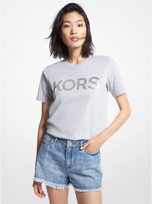 Koszula Damskie Michael Kors Logo Organic Cotton Szare | PL1471ZUT