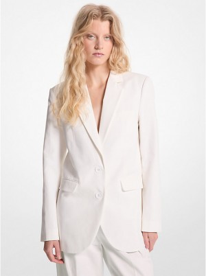 Kurtka Damskie Michael Kors Cotton Blend Twill Blazer Białe | PL1354UZV