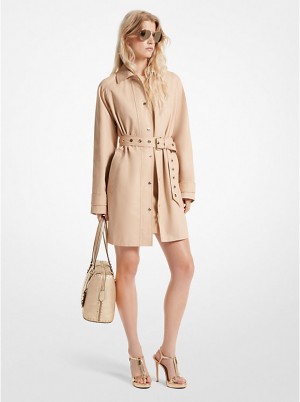 Kurtka Damskie Michael Kors Cotton Twill Trench Coat BUFF | PL1355ILB