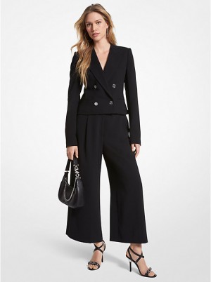 Kurtka Damskie Michael Kors Cropped Crepe Blazer Czarne | PL1361FDE