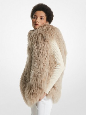 Kurtka Damskie Michael Kors Shearling Vest CAMEL | PL1407ILC