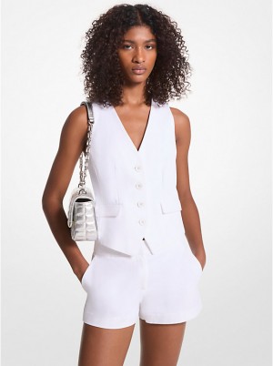 Kurtka Damskie Michael Kors Woven Vest Białe | PL1416JPR