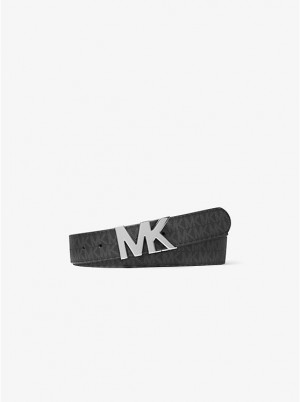 Pasek Męskie Michael Kors Reversible Logo Buckle Czarne | PL2047BEF