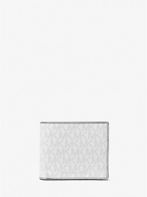 Portfel Męskie Michael Kors Greyson Logo Billfold With Coin Pocket BRIGHT WHT | PL2157VRH