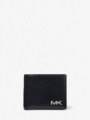 Portfel Męskie Michael Kors Varick Leather Billfold With Passcase Czarne | PL2173UZT