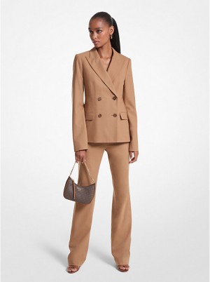 Spodnie Damskie Michael Kors Stretch Wool Ciemny | PL1447TCI