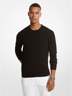 Sweter Męskie Michael Kors Cashmere Czarne | PL2242AHZ