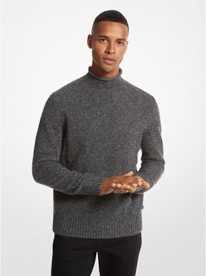 Sweter Męskie Michael Kors Recycled Wool Blend Roll-Neck ASH | PL2255BEY