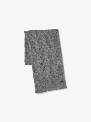 Szalik Męskie Michael Kors Cable Knit ASH | PL2052BEL