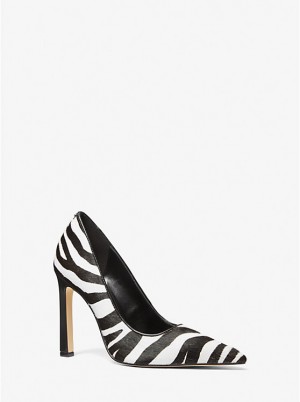 Szpilki Damskie Michael Kors Amara Zebra Print Calf Hair Czarne | PL1738MQW