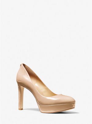 Szpilki Damskie Michael Kors Chantal Faux Patent Leather Platform Głęboka | PL1740BER