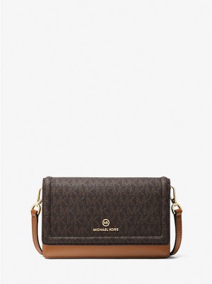 Torba Crossbody Damskie Michael Kors Jet Set Small Logo Smartphone Convertible BRN/ACORN | PL1099SGA