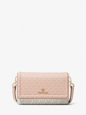 Torba Crossbody Damskie Michael Kors Jet Set Small Two-Tone Logo Smartphone BALLET MULTI | PL1106LIK