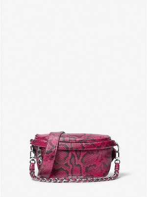 Torba Crossbody Damskie Michael Kors Slater Extra-Small Snake Embossed Leather Sling Pack Jasny Fuksja | PL1135TCZ