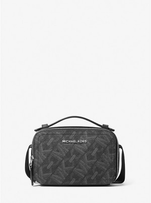 Torba Crossbody Męskie Michael Kors Hudson Empire Signature Logo Czarne | PL2110KOV