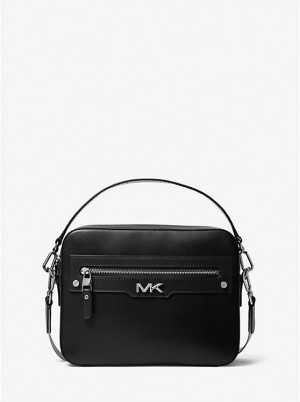 Torba Crossbody Męskie Michael Kors Varick Leather Camera Czarne | PL2121UZU