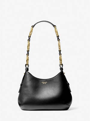 Torba na Ramię Damskie Michael Kors Bardot Mini Leather Hobo Czarne | PL1178FDO