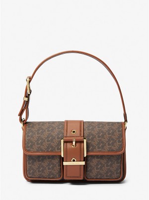 Torba na Ramię Damskie Michael Kors Colby Medium Empire Signature Logo BROWN/LUGGAGE | PL1186YXJ