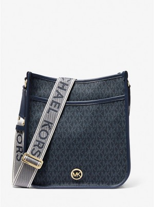 Torebka Listonoszka Damskie Michael Kors Luisa Large Signature Logo ADMRL/PLBLUE | PL1166MQB