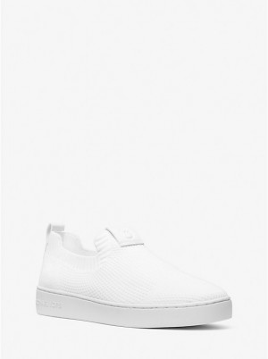 Trampki Damskie Michael Kors Juno Stretch Knit Slip-On Białe | PL1997MQK