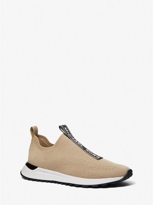 Trampki Męskie Michael Kors Miles Stretch Knit Slip-On CHINO | PL2278YXW