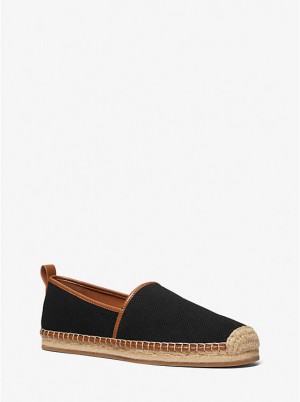 Trampki Męskie Michael Kors Owen Cotton Canvas Espadrille Czarne | PL2279TCE