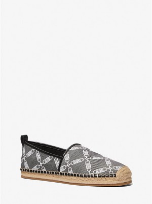 Trampki Męskie Michael Kors Owen Empire Logo Jacquard Espadrille Czarne | PL2280RVR