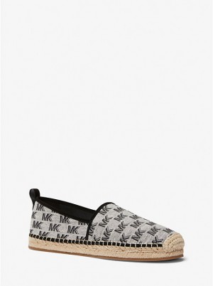 Trampki Męskie Michael Kors Owen Logo Jacquard Espadrille Czarne | PL2281EBT