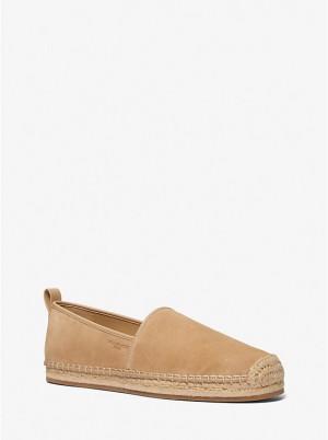 Trampki Męskie Michael Kors Owen Suede Espadrille CAMEL | PL2282WNY