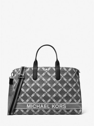 Walizka Męskie Michael Kors Hudson Oversized Empire Logo Jacquard Tote Czarne | PL2141FDM