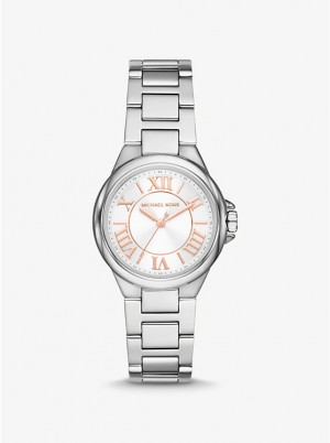 Zegarek Damskie Michael Kors Mini Camille Silver-Tone Srebrne | PL1601UZM