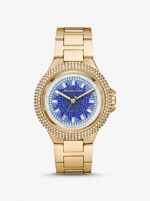 Zegarek Damskie Michael Kors Oversized Camille Ombre Pavé Gold-Tone Złote | PL1615ILF