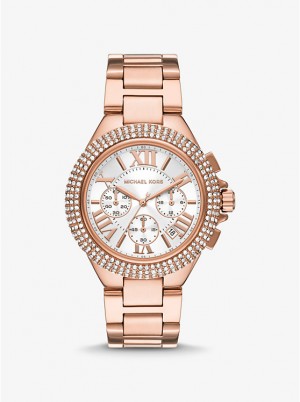 Zegarek Damskie Michael Kors Oversized Camille Pavé Rose Gold-Tone Różowe Złote | PL1618AHJ