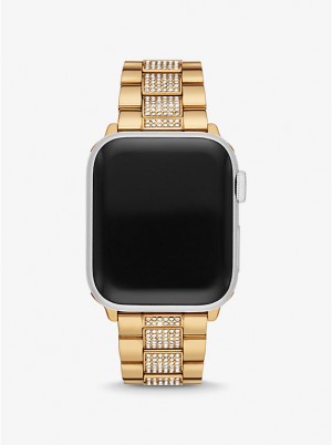 Zegarek Damskie Michael Kors Pavé Gold-Tone Strap For Apple® Złote | PL1646FDK