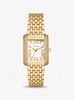 Zegarek Damskie Michael Kors Petite Emery Pavé Gold-Tone Złote | PL1648SGZ