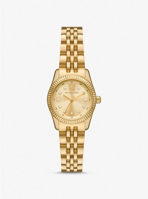 Zegarek Damskie Michael Kors Petite Lexington Pavé Gold-Tone Złote | PL1652ILB