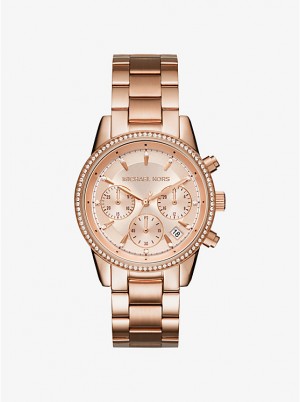 Zegarek Damskie Michael Kors Ritz Rose Gold-Tone Różowe Złote | PL1658WNE