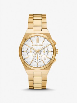 Zegarek Męskie Michael Kors Oversized Lennox Gold-Tone Złote | PL2061GSQ