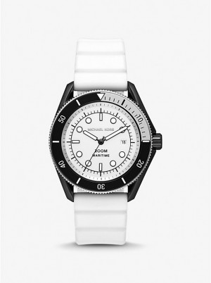 Zegarek Męskie Michael Kors Oversized Maritime Silicone Białe | PL2072RVS