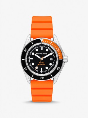 Zegarek Męskie Michael Kors Oversized Maritime Silicone Pomarańczowe | PL2073EBD