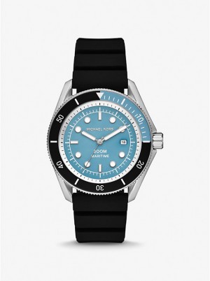 Zegarek Męskie Michael Kors Oversized Maritime Silicone Czarne | PL2075QMG