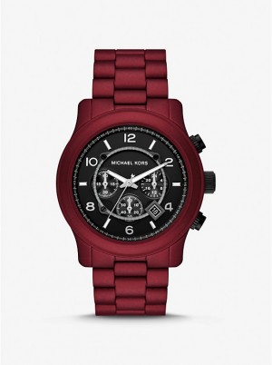 Zegarek Męskie Michael Kors Oversized Runway Red-Coated Czerwone | PL2081YXX