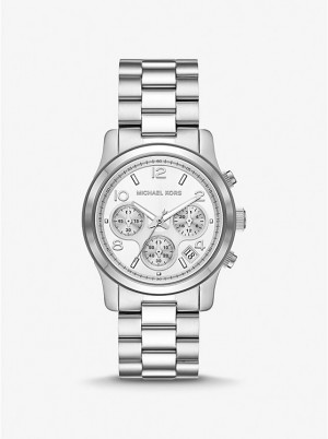 Zegarek Męskie Michael Kors Runway Silver-Tone Srebrne | PL2090GPL