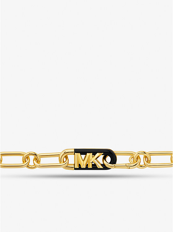 Naszyjnik Damskie Michael Kors Precious Metal-Plated Brass and Acetate Empire Logo Chain Złote | PL1553EBY