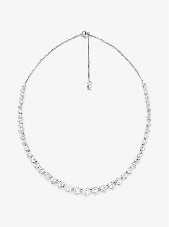 Naszyjnik Damskie Michael Kors Precious Metal-Plated Sterling Silver Cubic Zirconia Srebrne | PL1568DFX