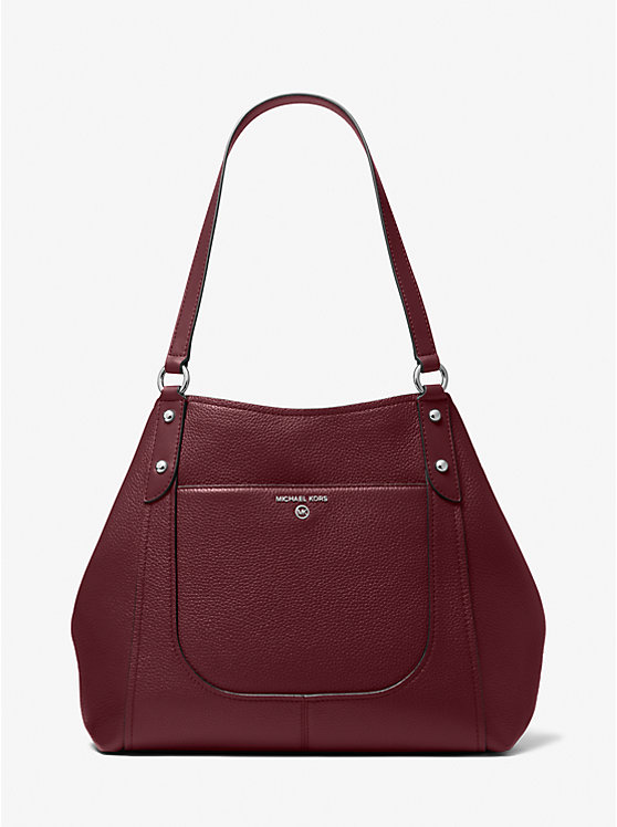 Torba na Ramię Damskie Michael Kors Molly Large Pebbled Leather MERLOT | PL1229GSY